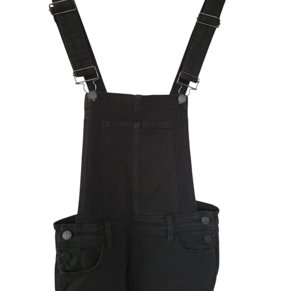PAIGE Sierra High Waist Denim Overalls Vintage Black 24 ASO Olivia Palermo - Picture 7 of 16